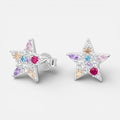 Aros estrellas circón multicolor