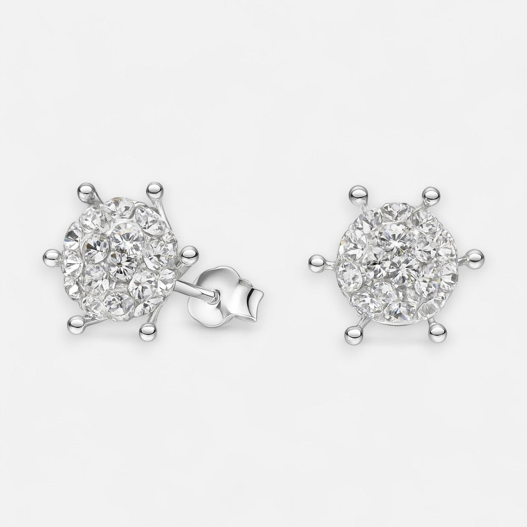 Aros pistilo plata 925 strass 8mm