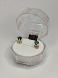 Aros de oro 14k con piedra esmeraldina hombre