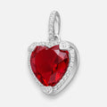 Colgante Corazón Circón Rubí plata 925