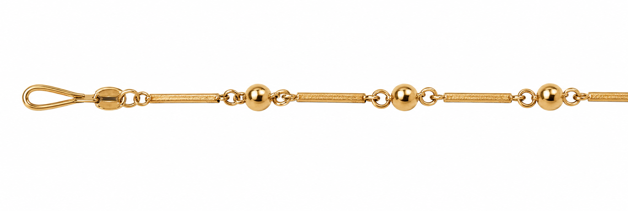 Collar Oro 18K Palito con Bolitas
