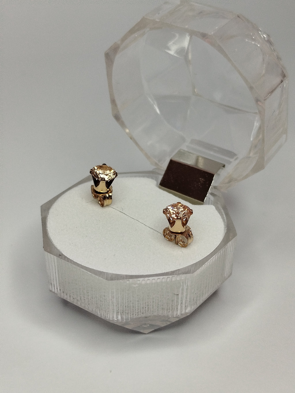 Aros de oro 14k con piedra ambar hombre