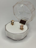 Aros de oro 14k con piedra ambar hombre