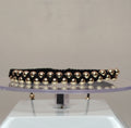 Pulsera hilo negro hombre con balines de oro 18k ajustable hombre