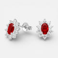 Aros lady plata 925 piedra rubí