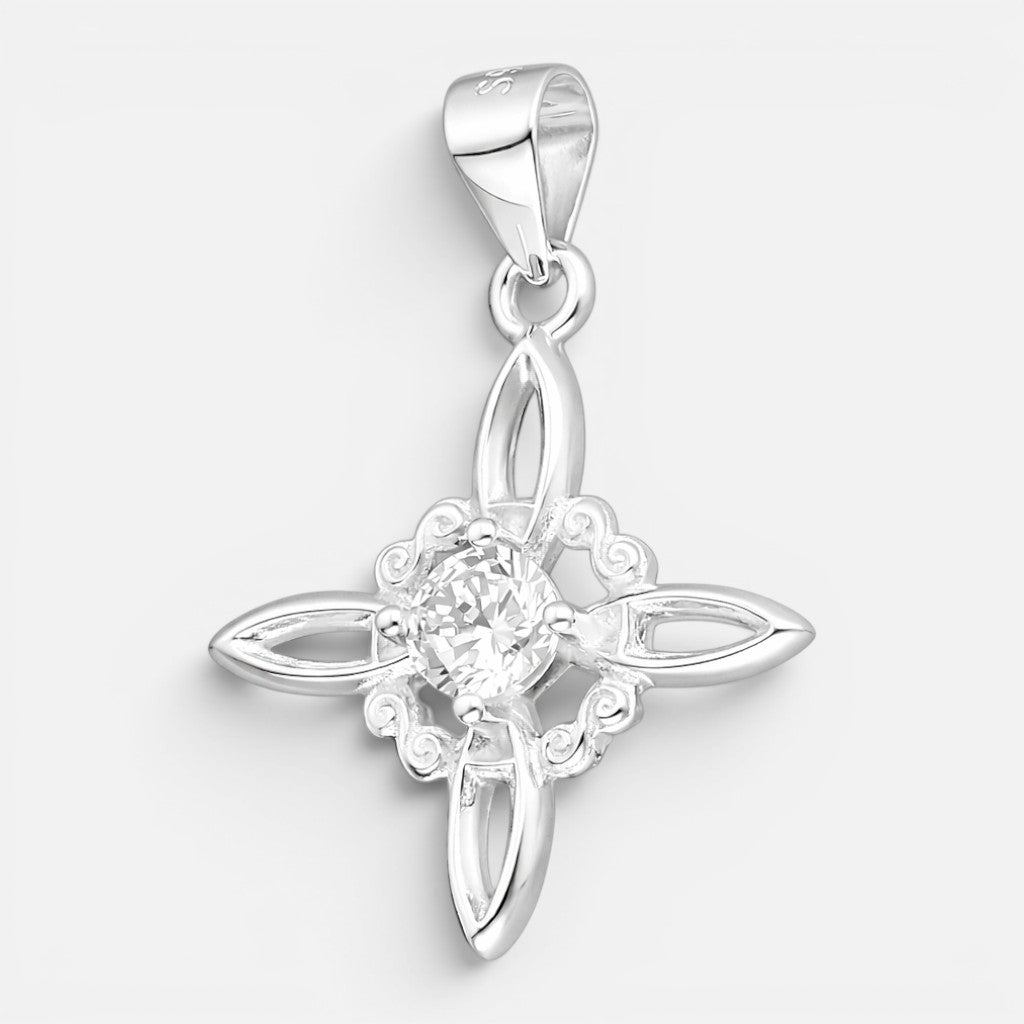 Colgante Nudo de Brujas Circón plata 925