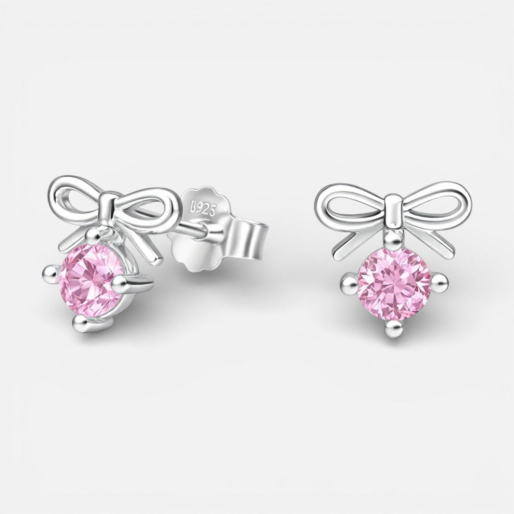 Aro plata 925 coquette piedra rosa Francia