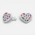 Aro corazón multicolor plata 925