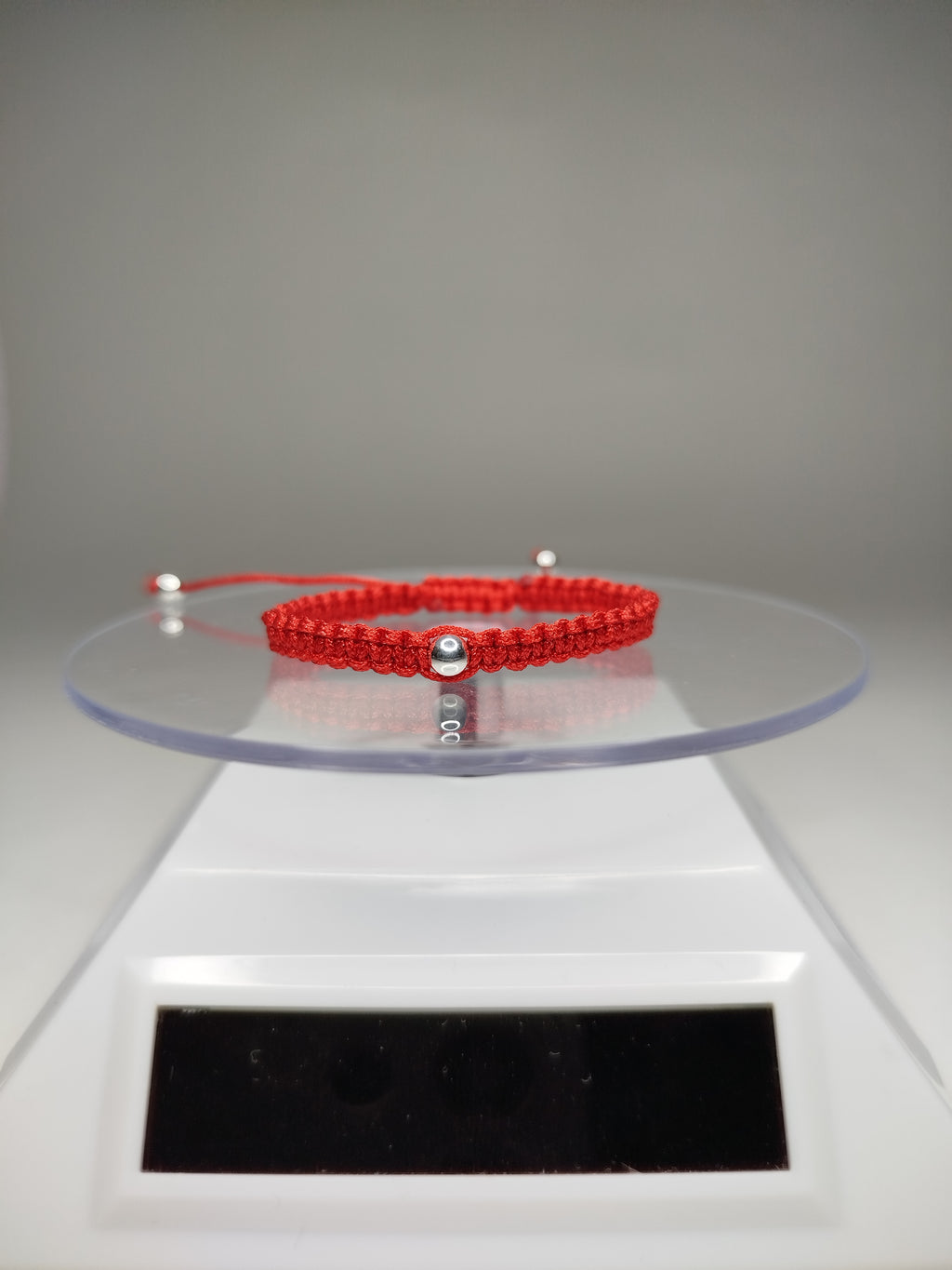 Pulsera hilo rojo plata 950 3 bolitas niño niña ajustable