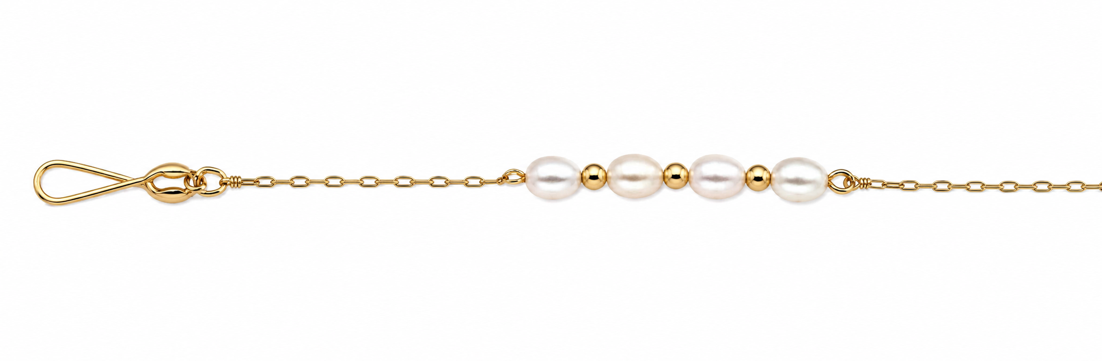 Collar Oro 18K con Perlas de Río Rosadas y Bolitas