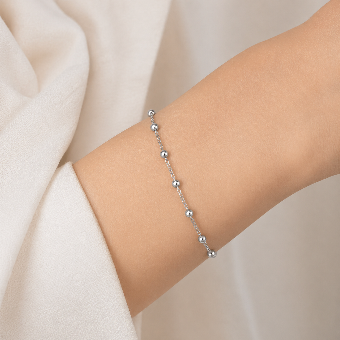Pulsera Tradicional con Esferas plata 925