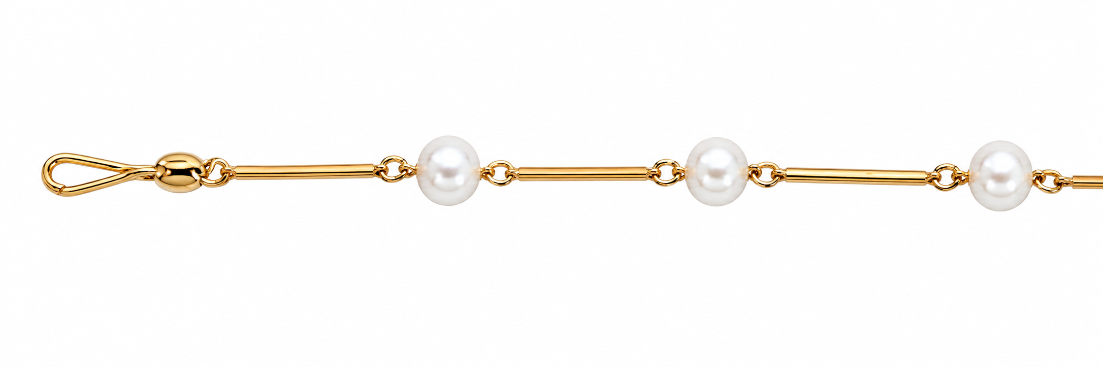 Collar Oro 18K con Perlas Estilo Palito
