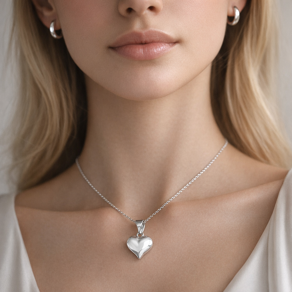 Colgante Mini Corazón inflado plata 925