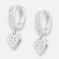 Argolla Huggie Corazón Circones plata 925 12 mm