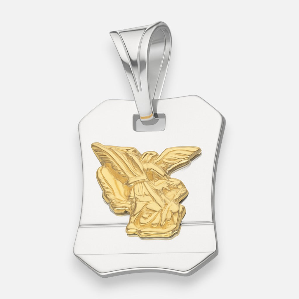 Colgante San Miguel Arcángel en Oro 18k con plata 925