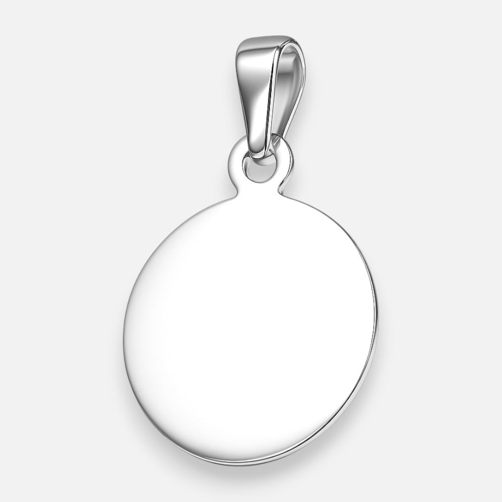 Colgante Placa Circular Pequeña 17 mm plata 925