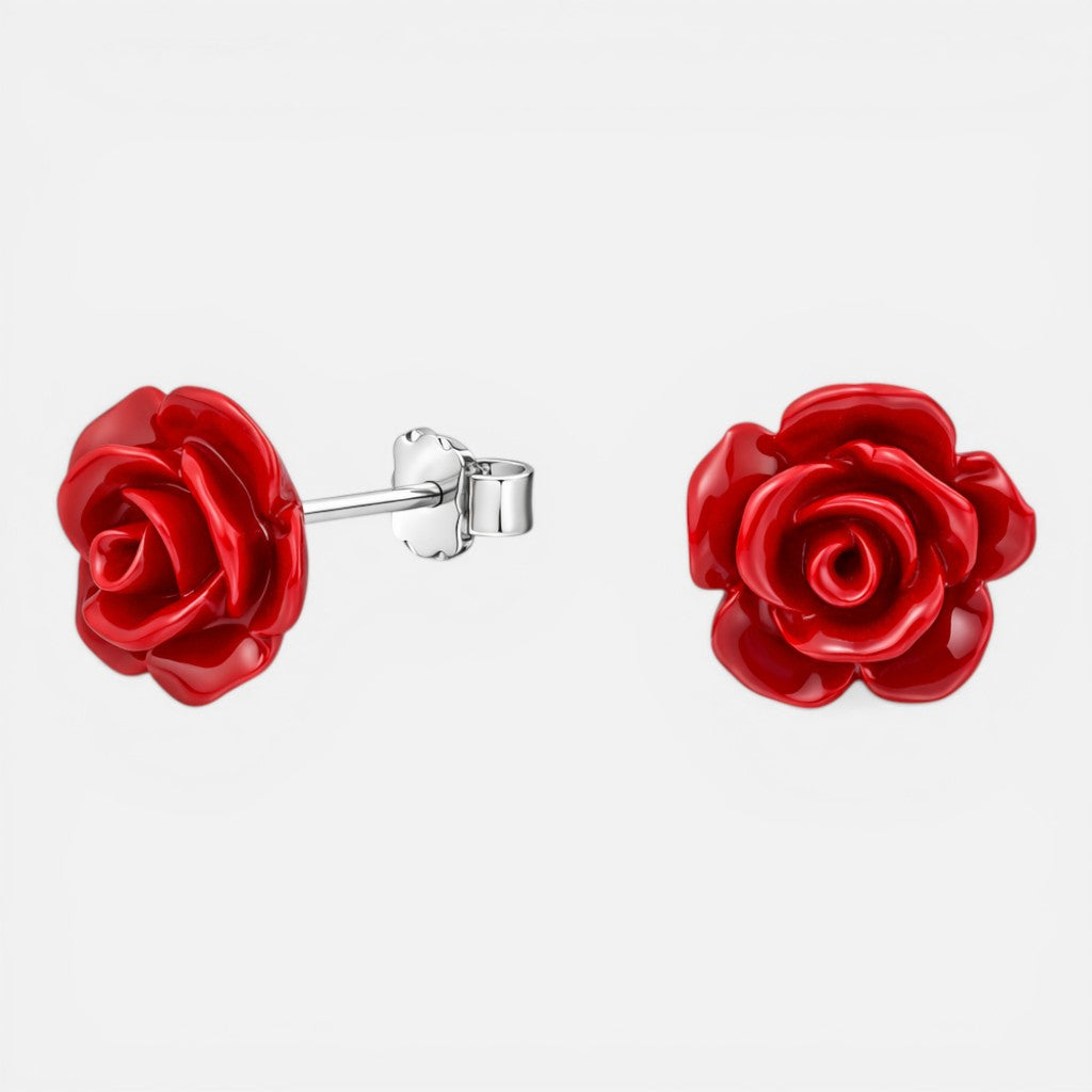 Aros plata 925 flor jaspe 10mm