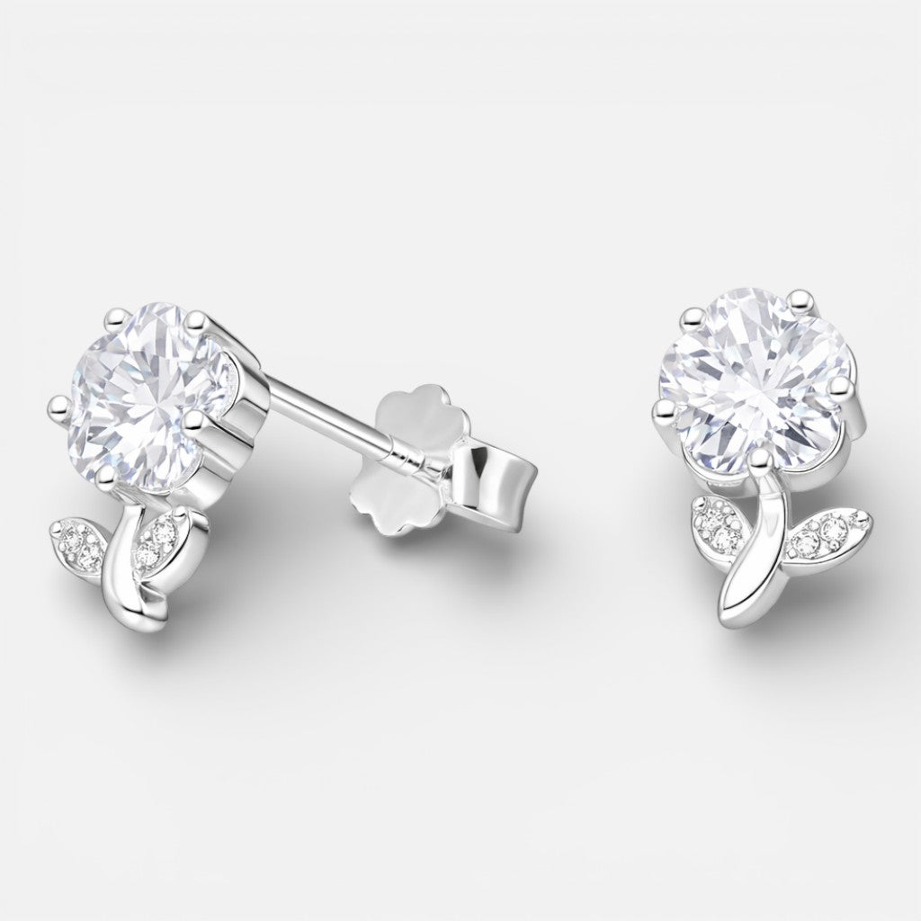 Aros plata 925 flor circon
