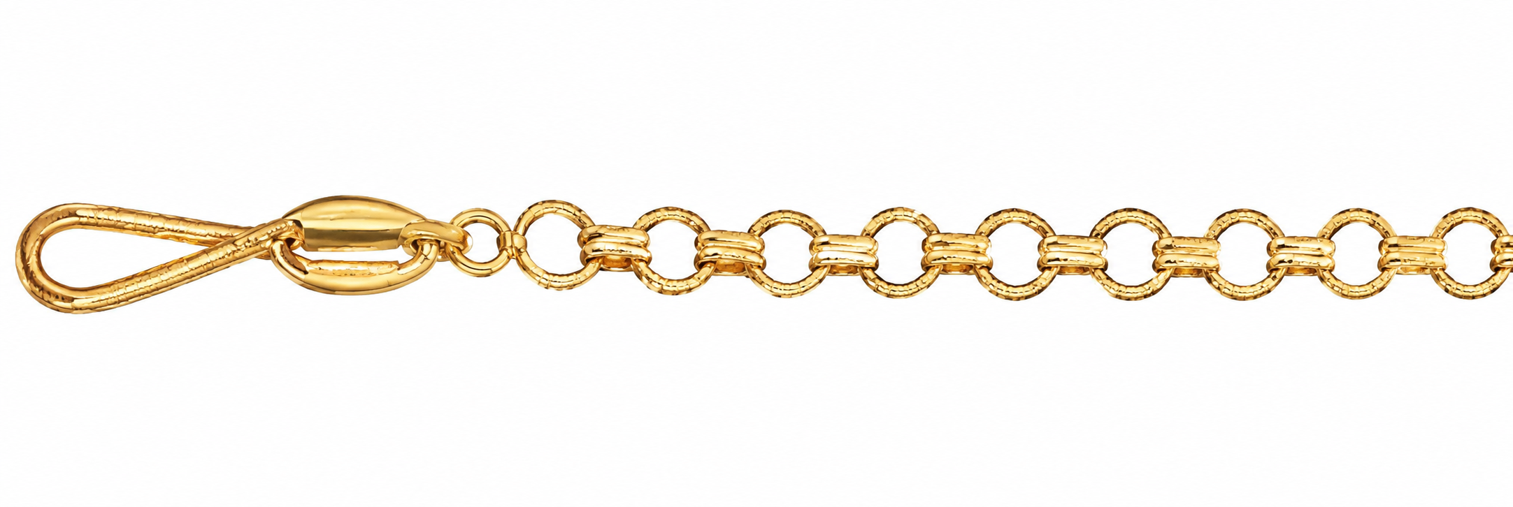 Pulsera Oro 18K Eslabón Anillo