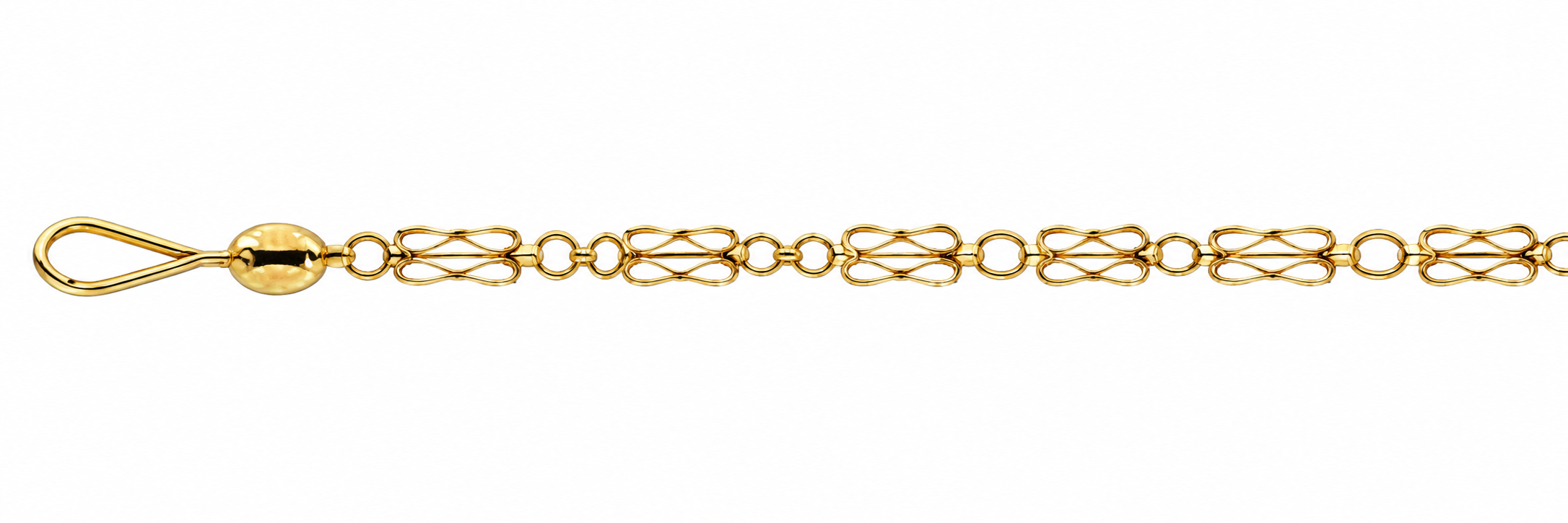 Pulsera Oro 18K Eslabón Doble Ocho
