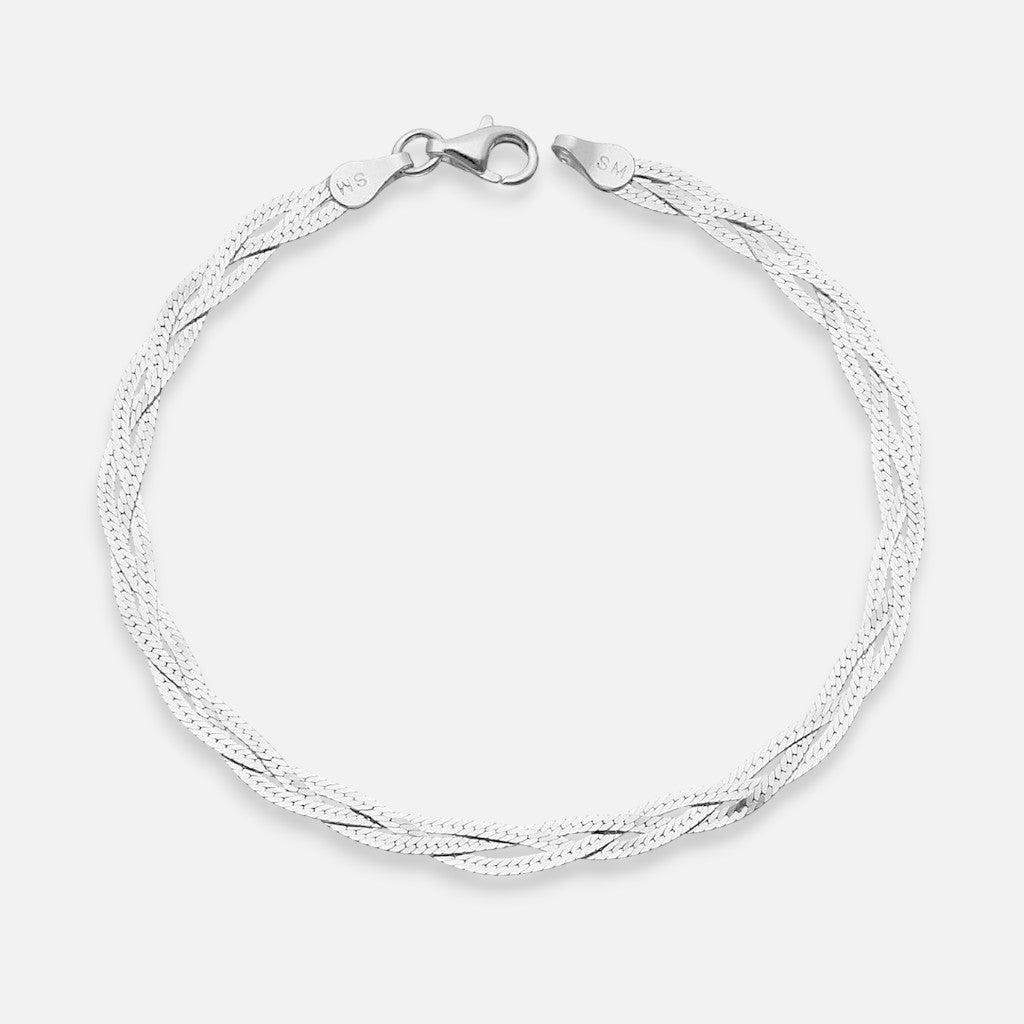 Pulsera Cinta Trenzada plata 925