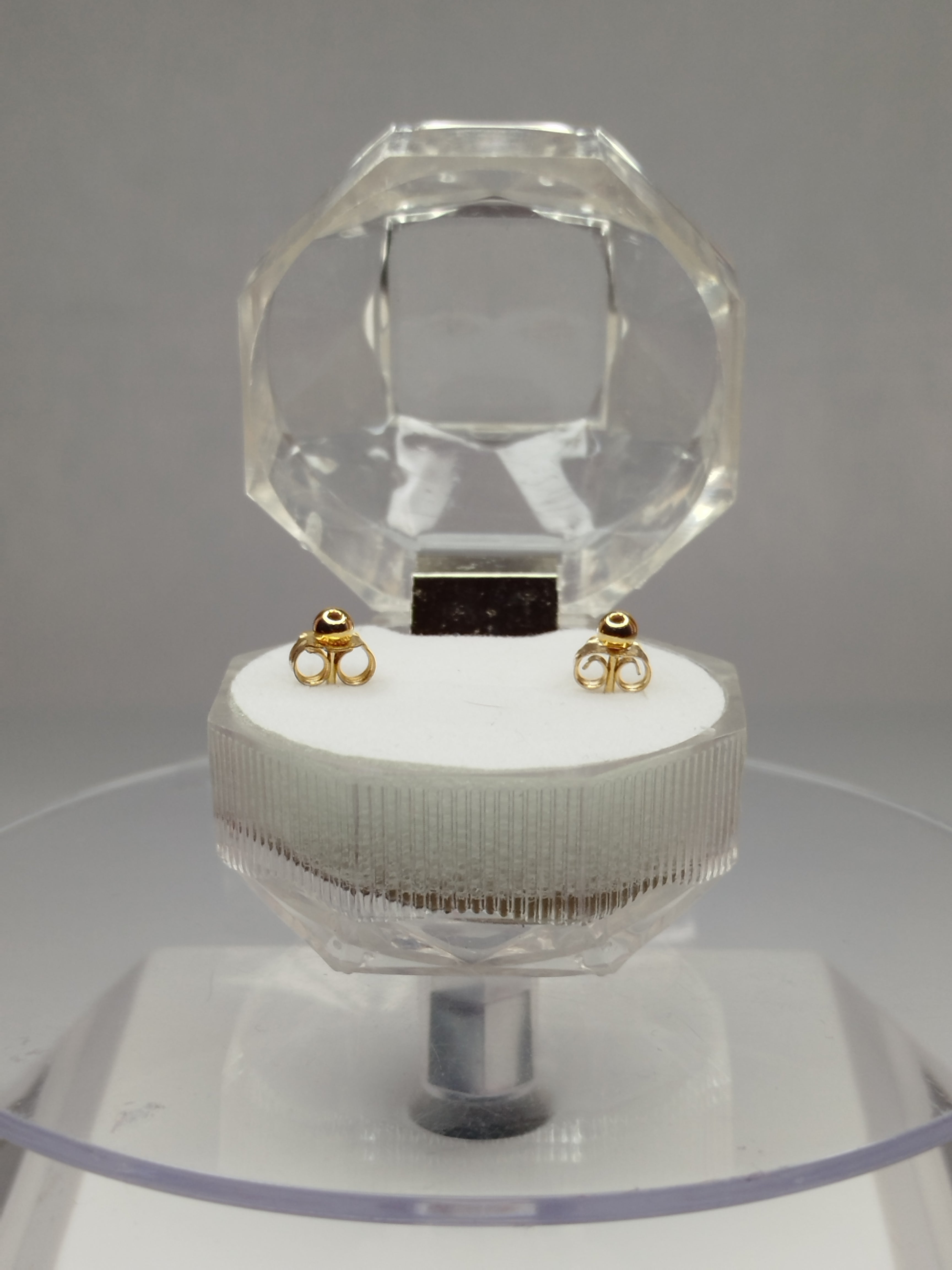 Aros bolitas de oro 14k hombre