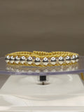 Pulsera hilo beige con 14 balines de plata 950 ajustable hombre