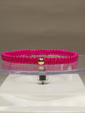 Pulsera hilo rosa con balines de oro 18k ajustable mujer