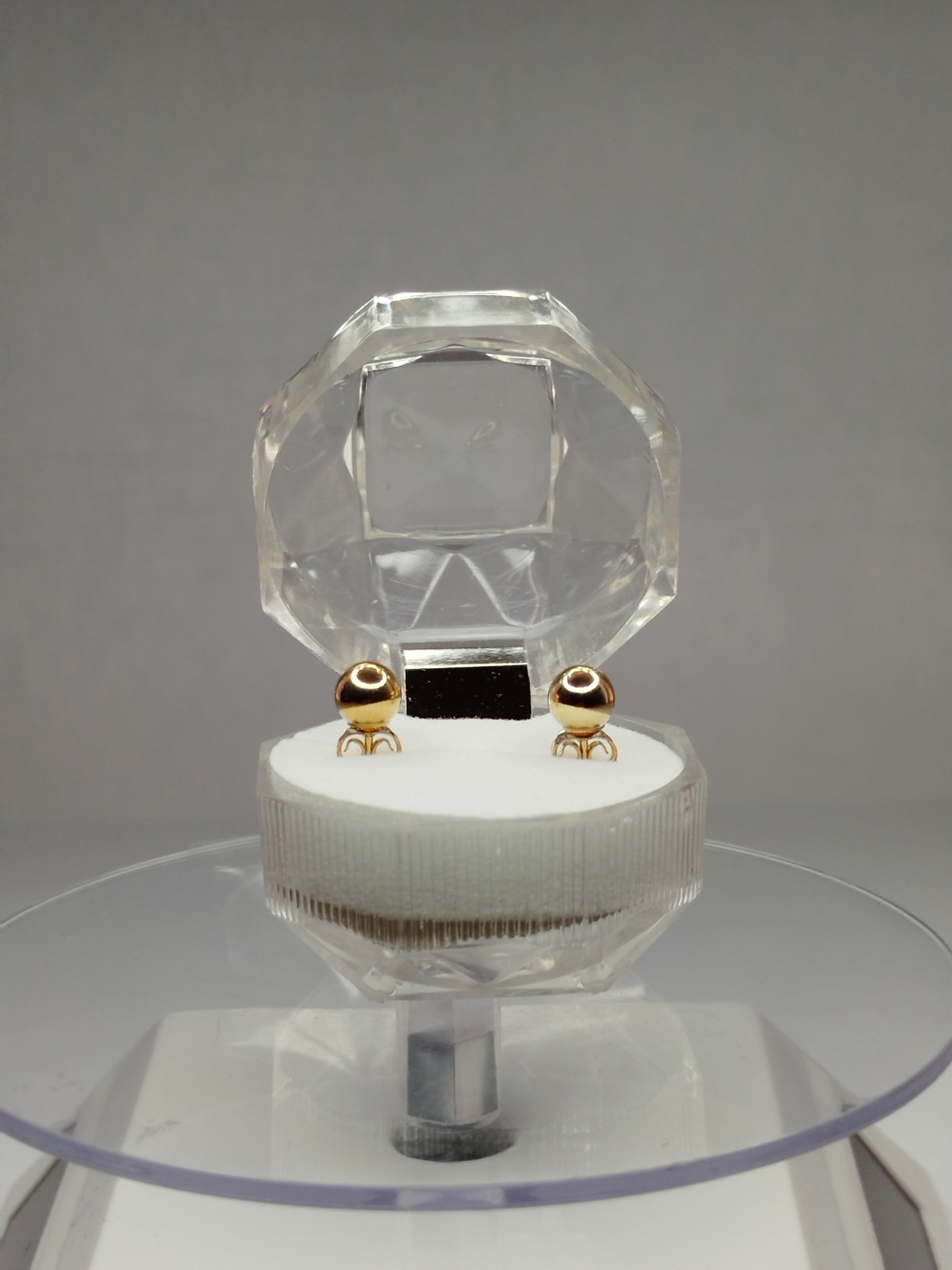 Aros bolitas de oro 14k hombre