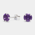 Aros plata 925 piedra amatista 6mm