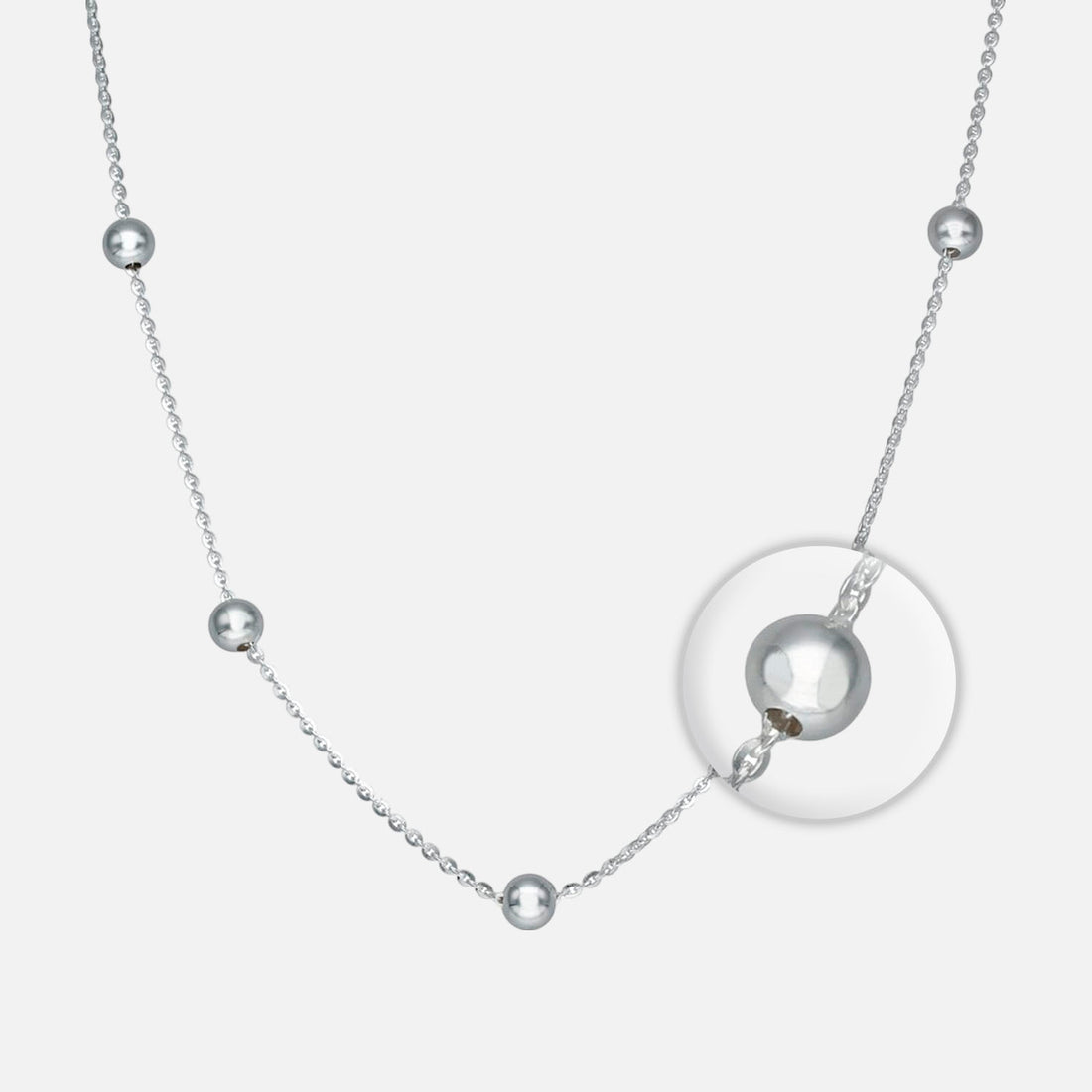 Cadena Tradicional con Bolitas plata 925