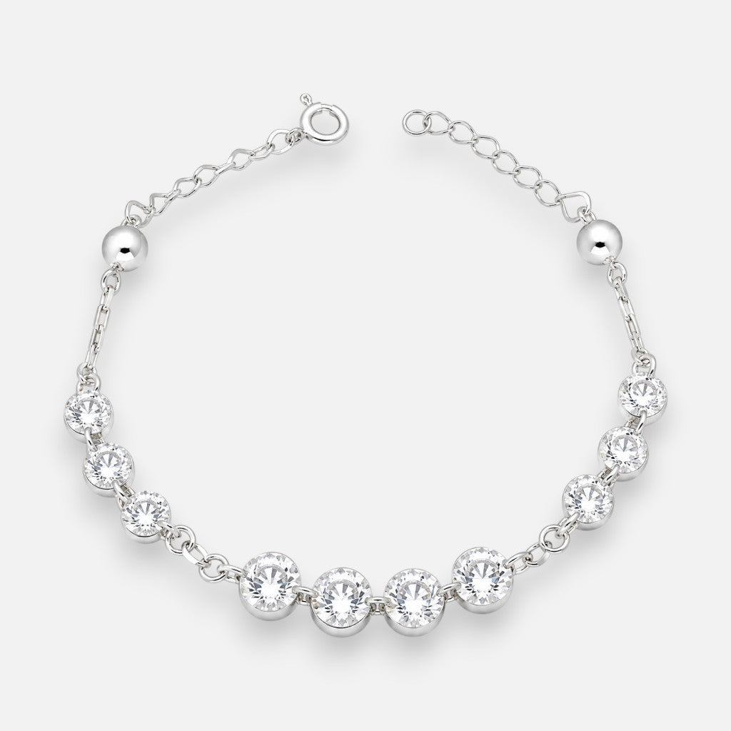Pulsera Cristales Hecho con Swarovski® Esferas plata 925