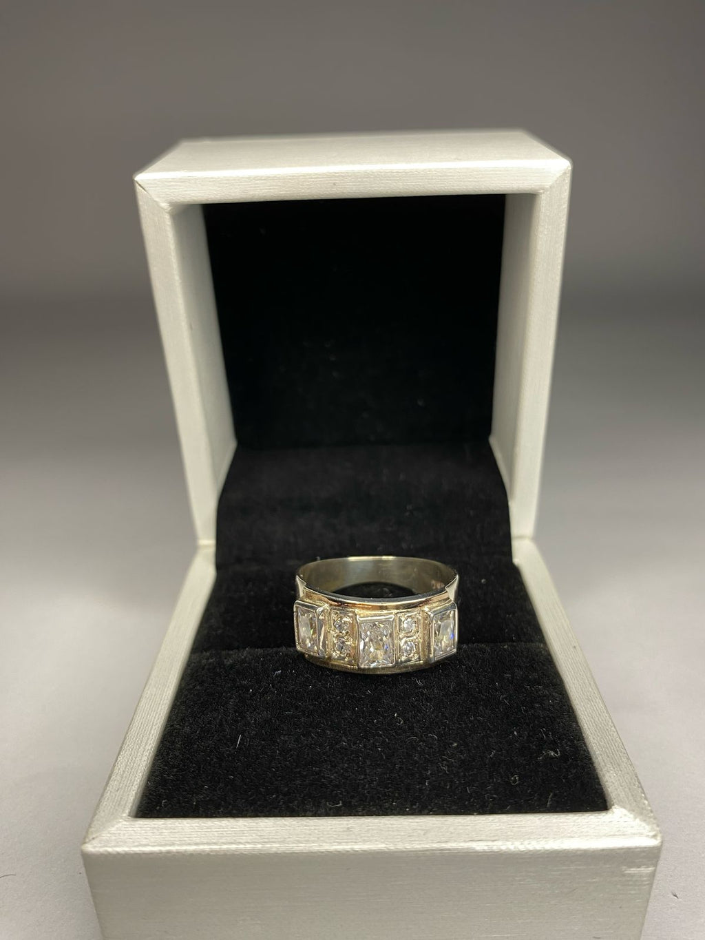 Anillo de plata 970 con oro 14k y piedra de circon mujer