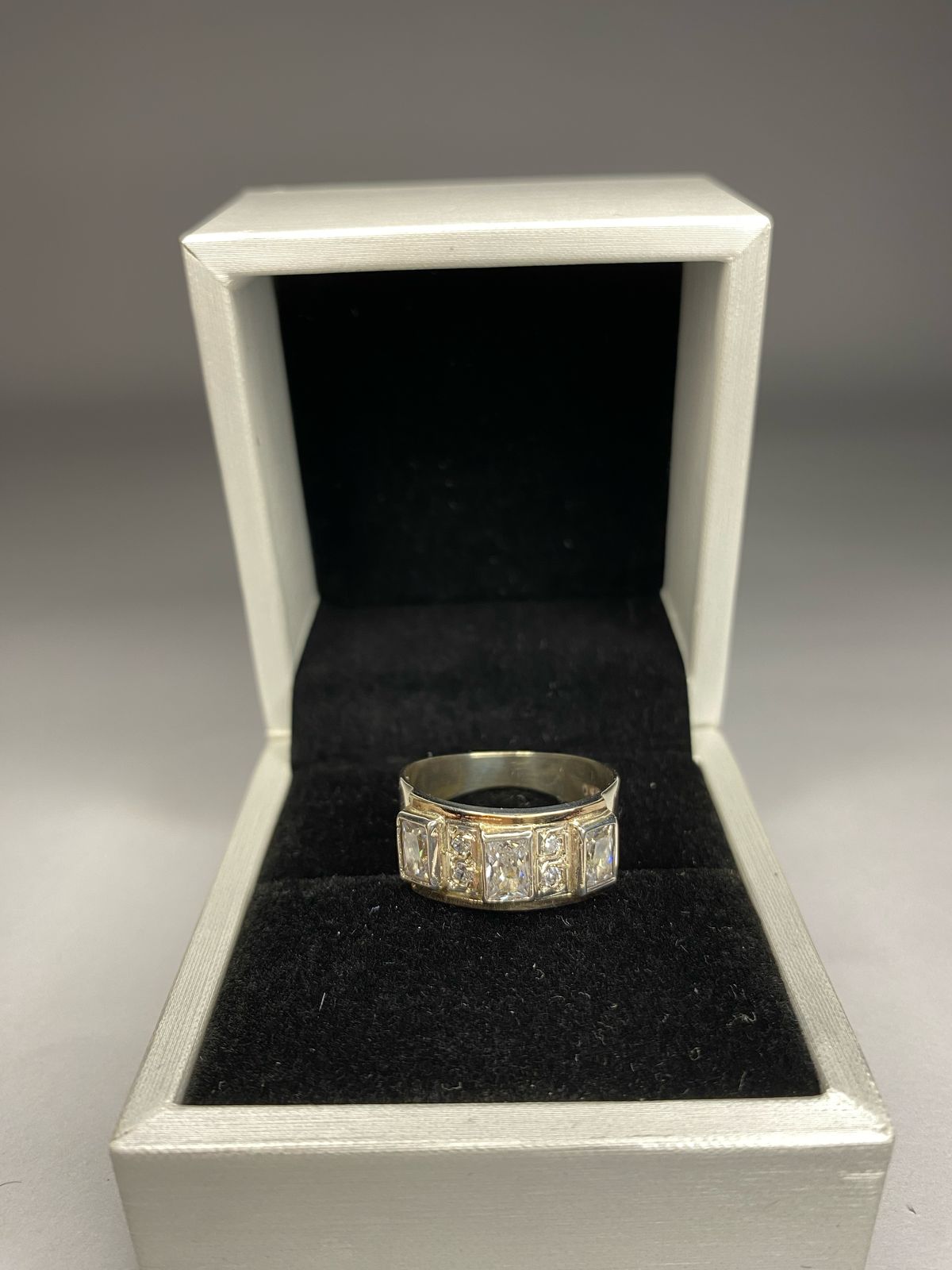 Anillo de plata 970 con oro 14k y piedra de circon mujer