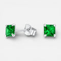 Aros plata 925 piedra esmeralda 4mm