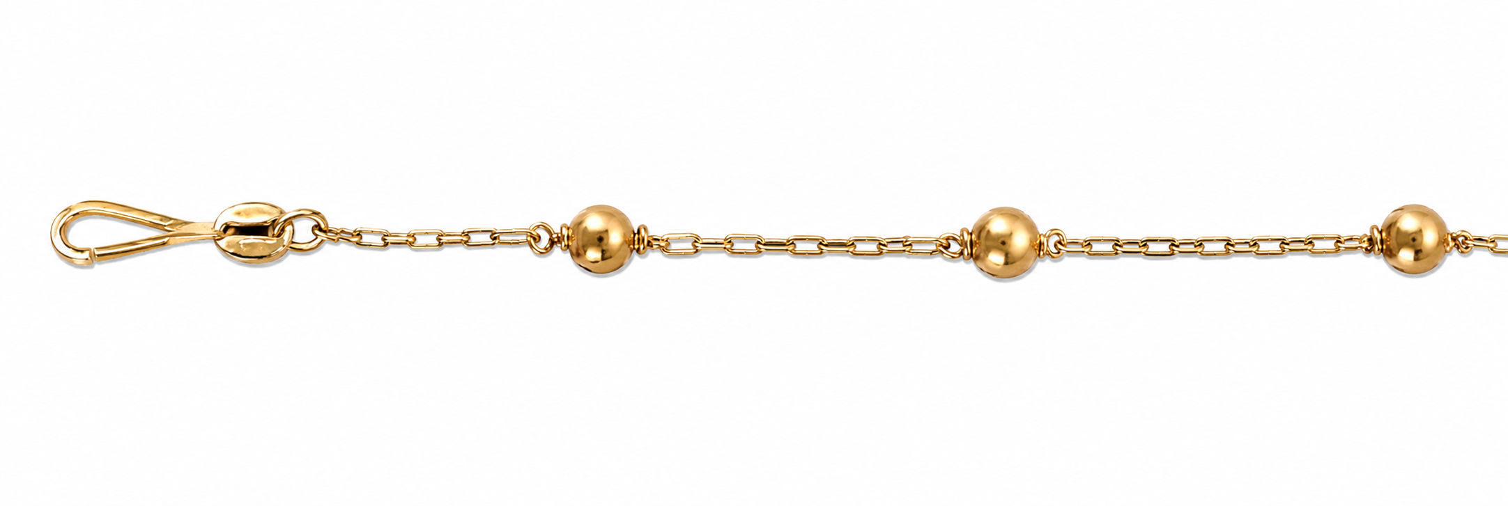 Collar Oro 18K Cadena con Bolitas