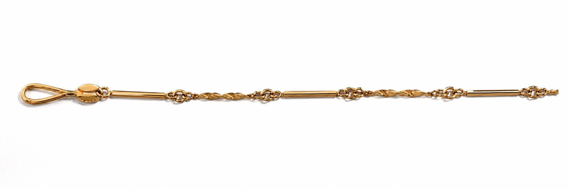 Collar Oro 18K Palito con Eslabón Torcido