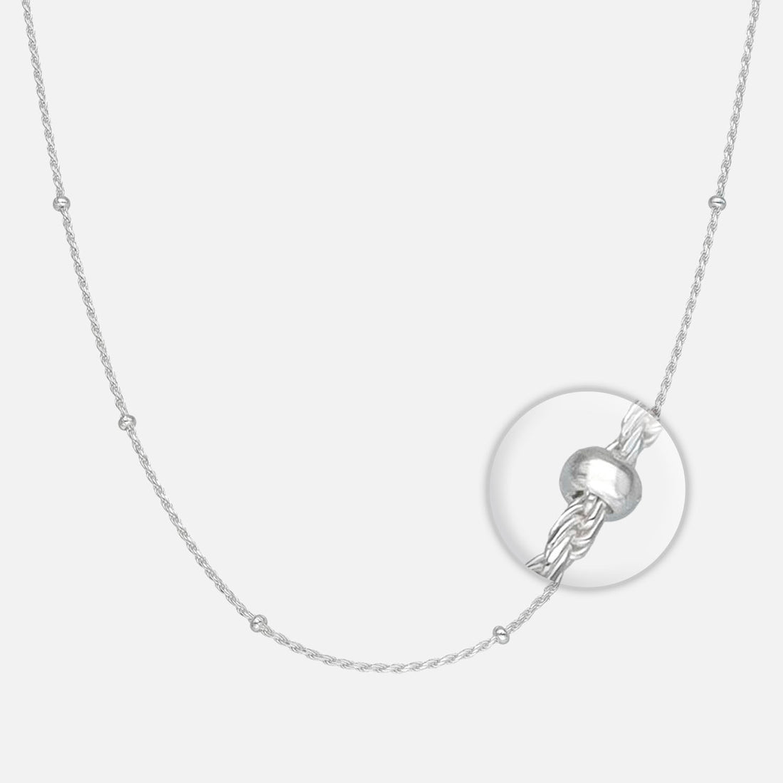 Cadena Turbillon con Bolitas plata 925