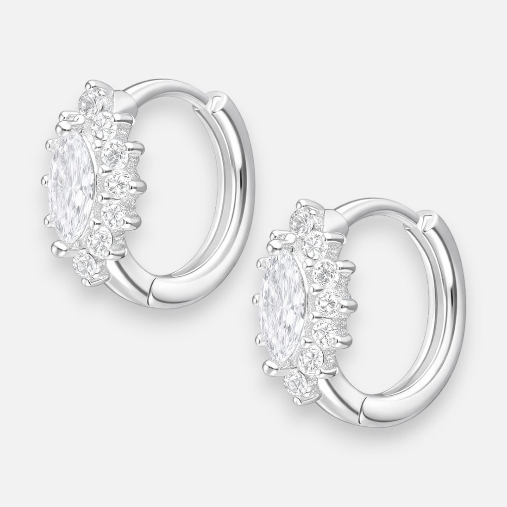 Argolla Huggie Mini Lady plata 925 Circón 13 mm