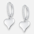Argolla Huggie Corazón plata 925 Circones 12 mm