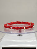 Pulsera hilo rojo oro 18k y plata 950 bolitas mujer ajustable