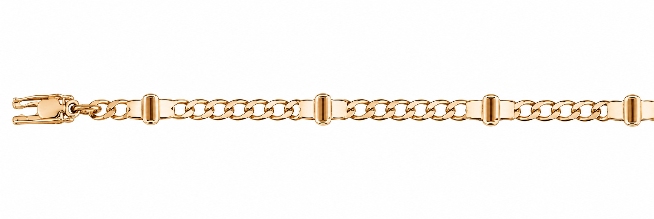 Pulsera Oro 18K Eslabón Perro con Hebilla