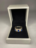 Anillo de plata 970 con detalles en oro 14k, zafiro y circón mujer