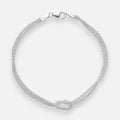 Pulsera Doble Espuma Diamantada Nudo de Amor plata 925