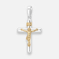 Colgante Crucifijo en Oro 18k con plata 925