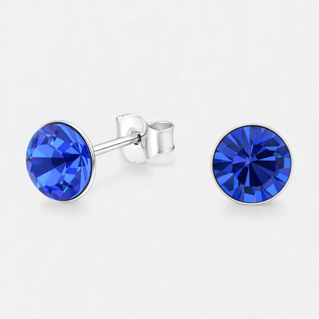 Aro Cristal Hecho con Swarovski Azul 6 mm