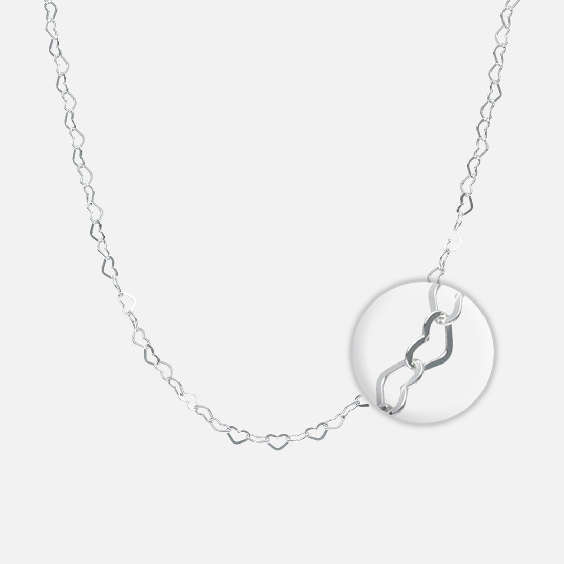 Cadena Corazones Entrelazados plata 925