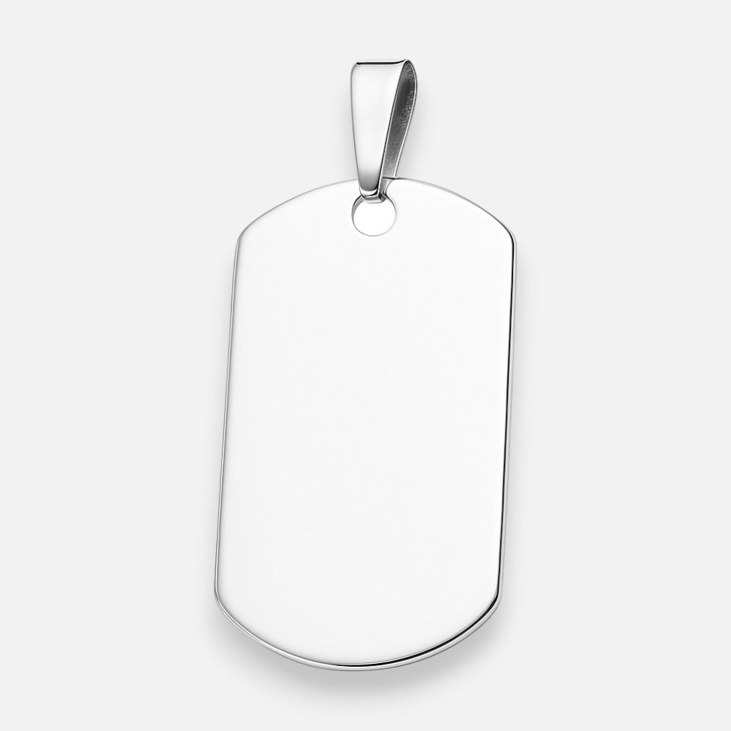 Colgante Placa Militar Pequeña 29x17 mm plata 925