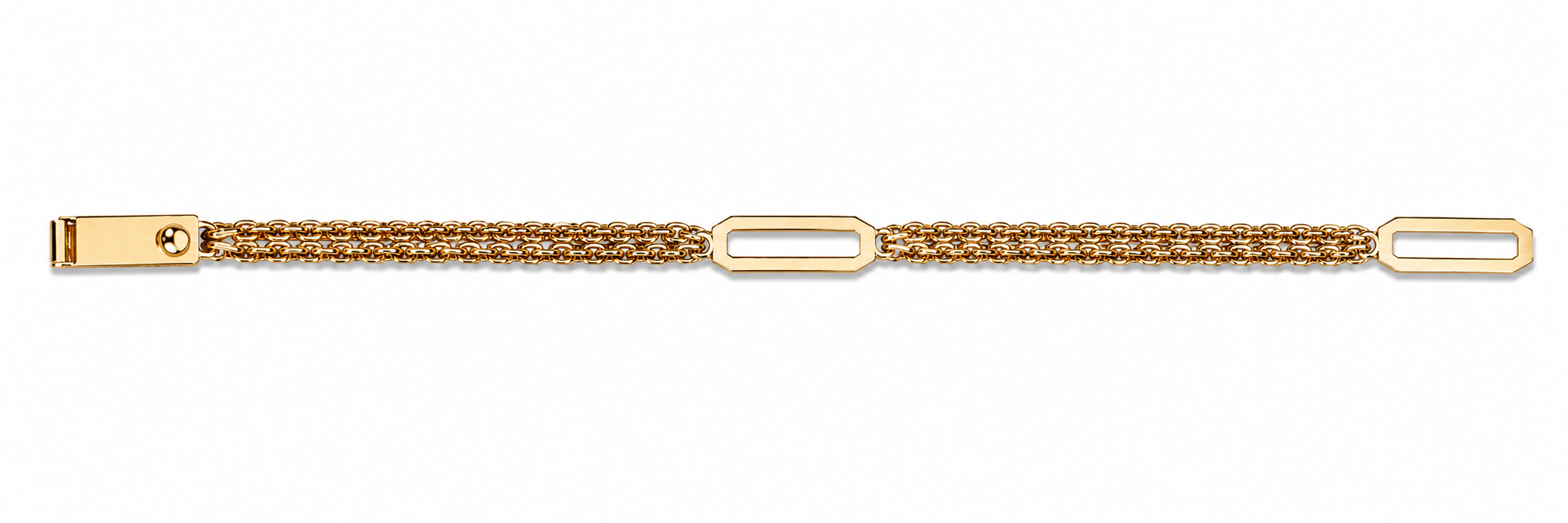 Collar Oro 18K Turbillón Inglés con Rectángulos