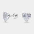 Aros plata 925 circón corazón